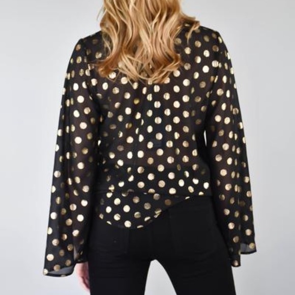 show me your mumu // metallic polka dot flowy top - Picture 3 of 7